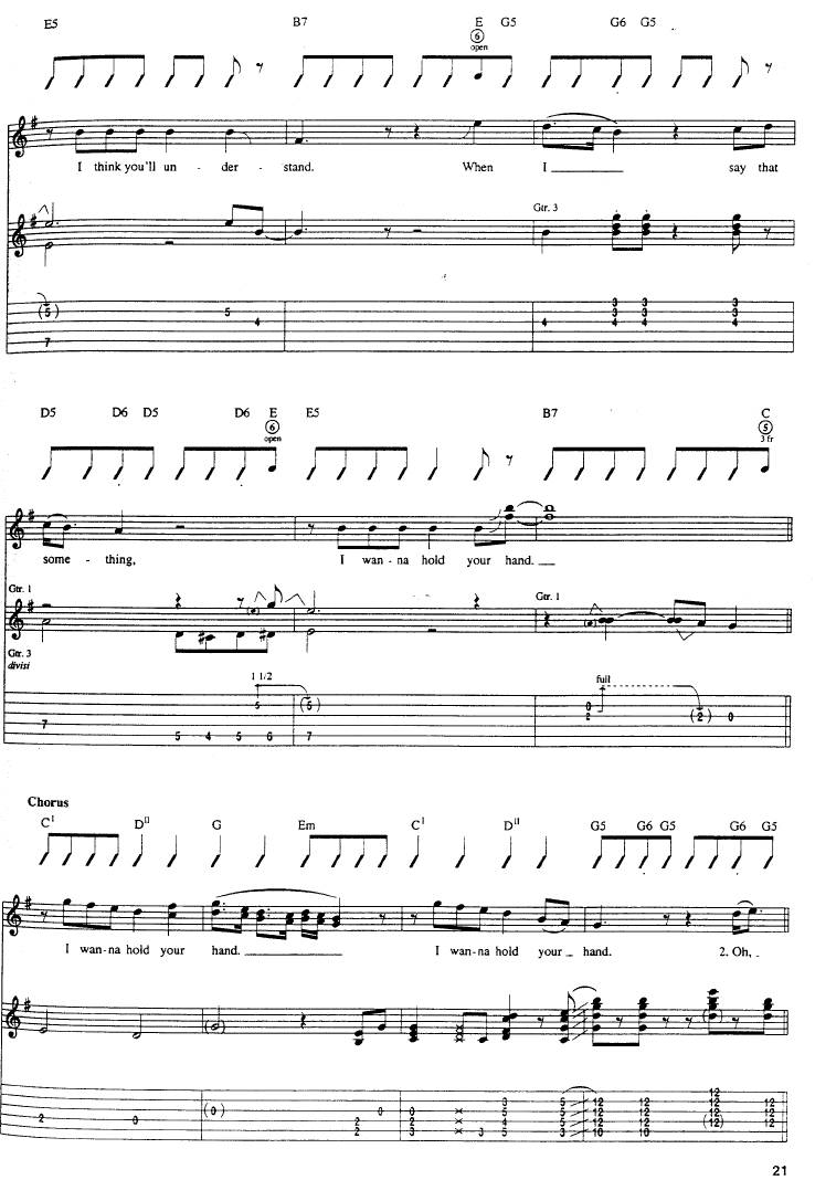 I want To Hold Your Hand吉他谱 