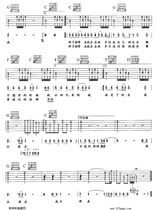 舍得（郑秀文）吉他谱 