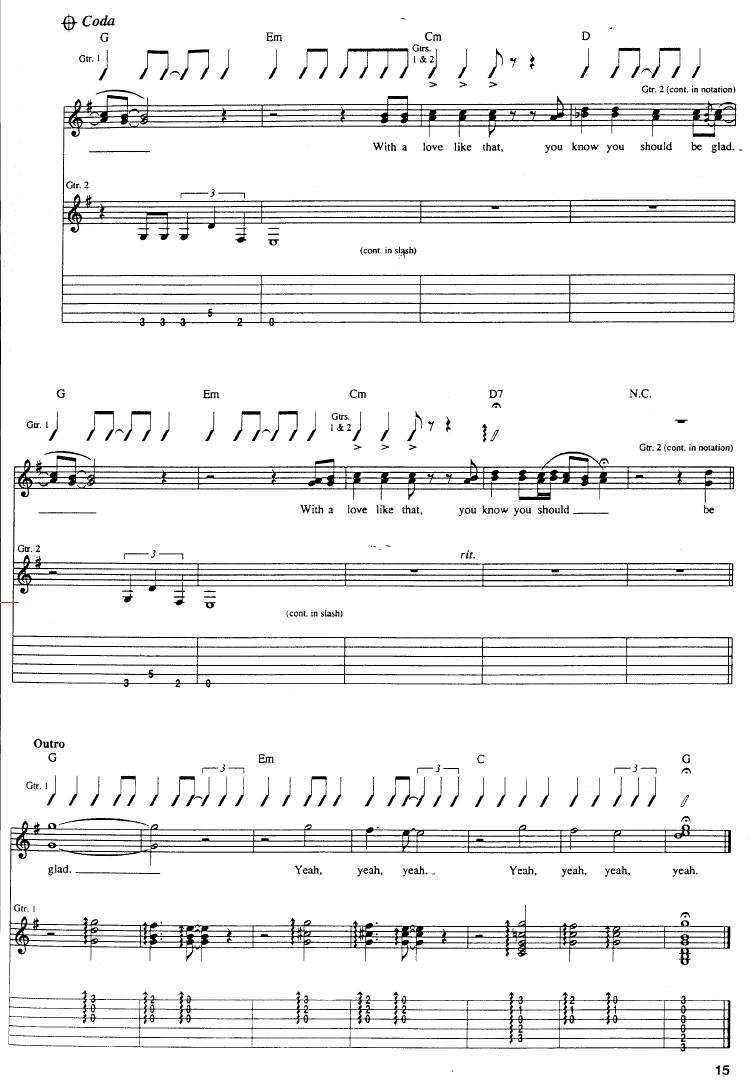 she Loves you吉他谱 