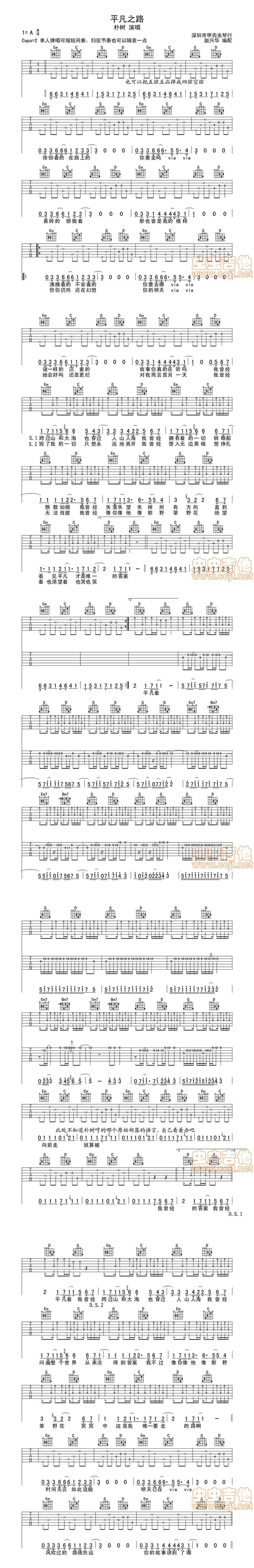 平凡之路 深圳甲壳虫琴行吉他谱 