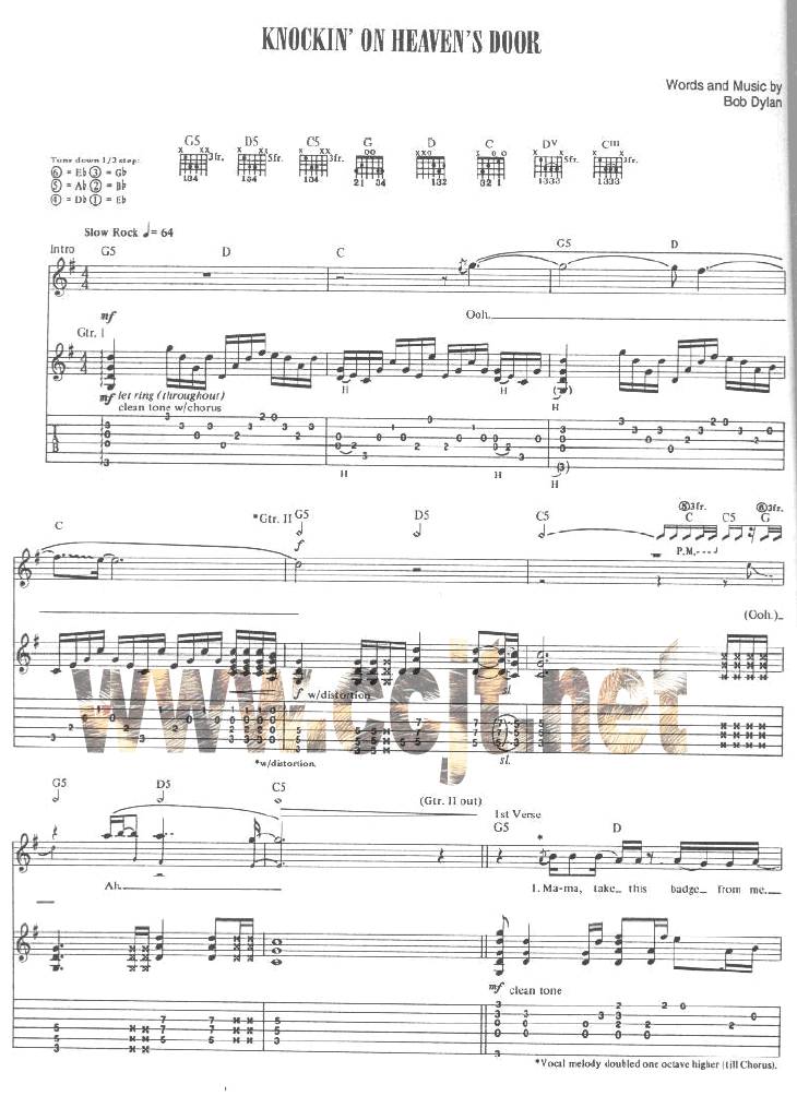 konckin"on the heaven"吉他谱