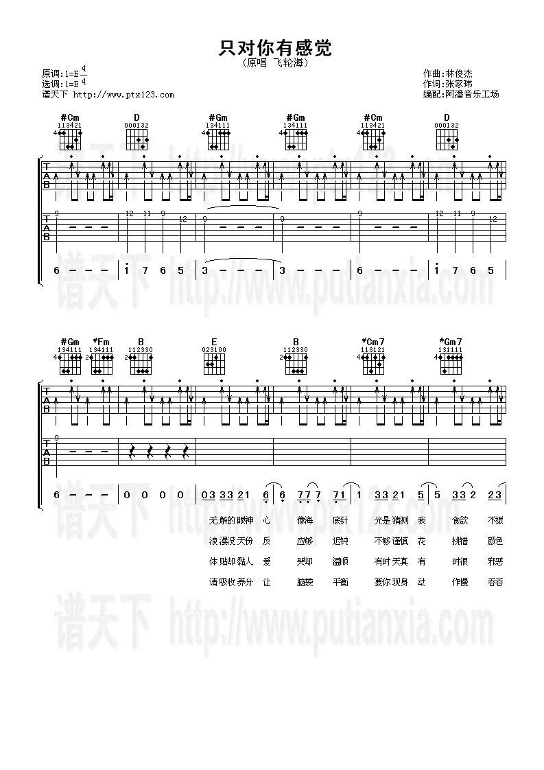 只对你有感觉吉他谱