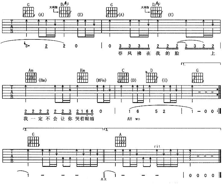 求婚 (周华健)吉他谱 