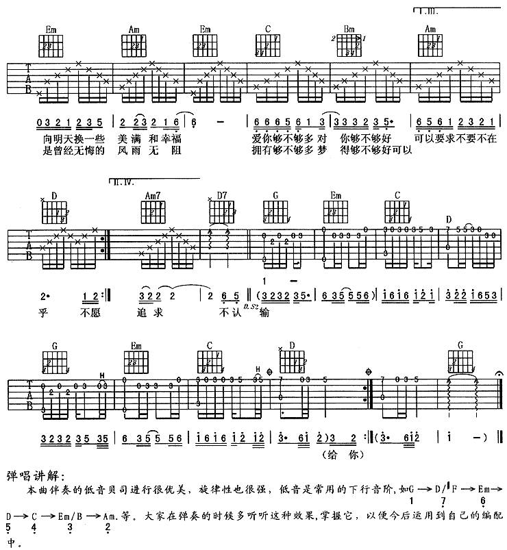 风雨无阻 (周华健)吉他谱 