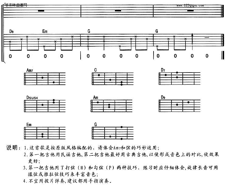 我真的受伤了 (张学友)吉他谱 