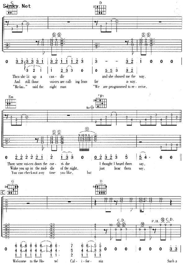 hotel california(2)吉他谱 
