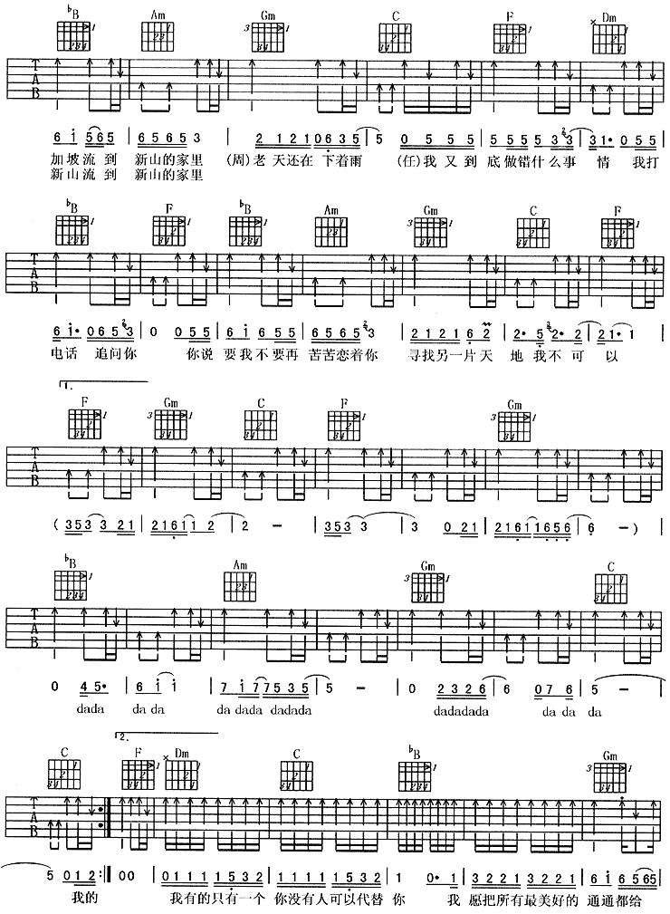 别傻了 (周华健)吉他谱