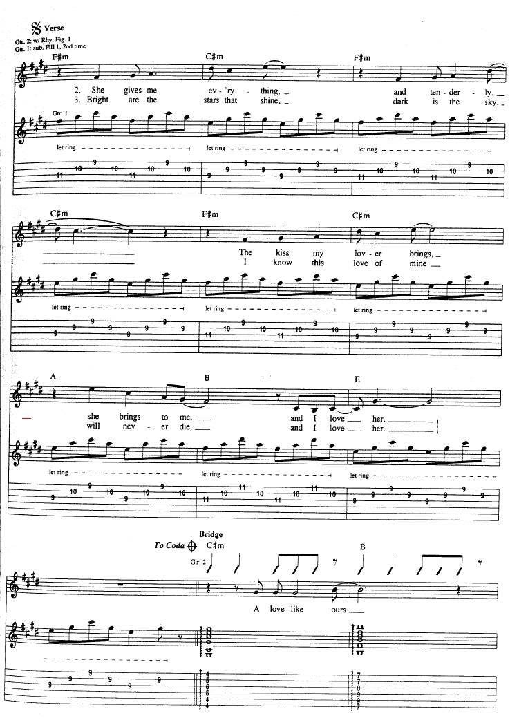 And I Love Her吉他谱