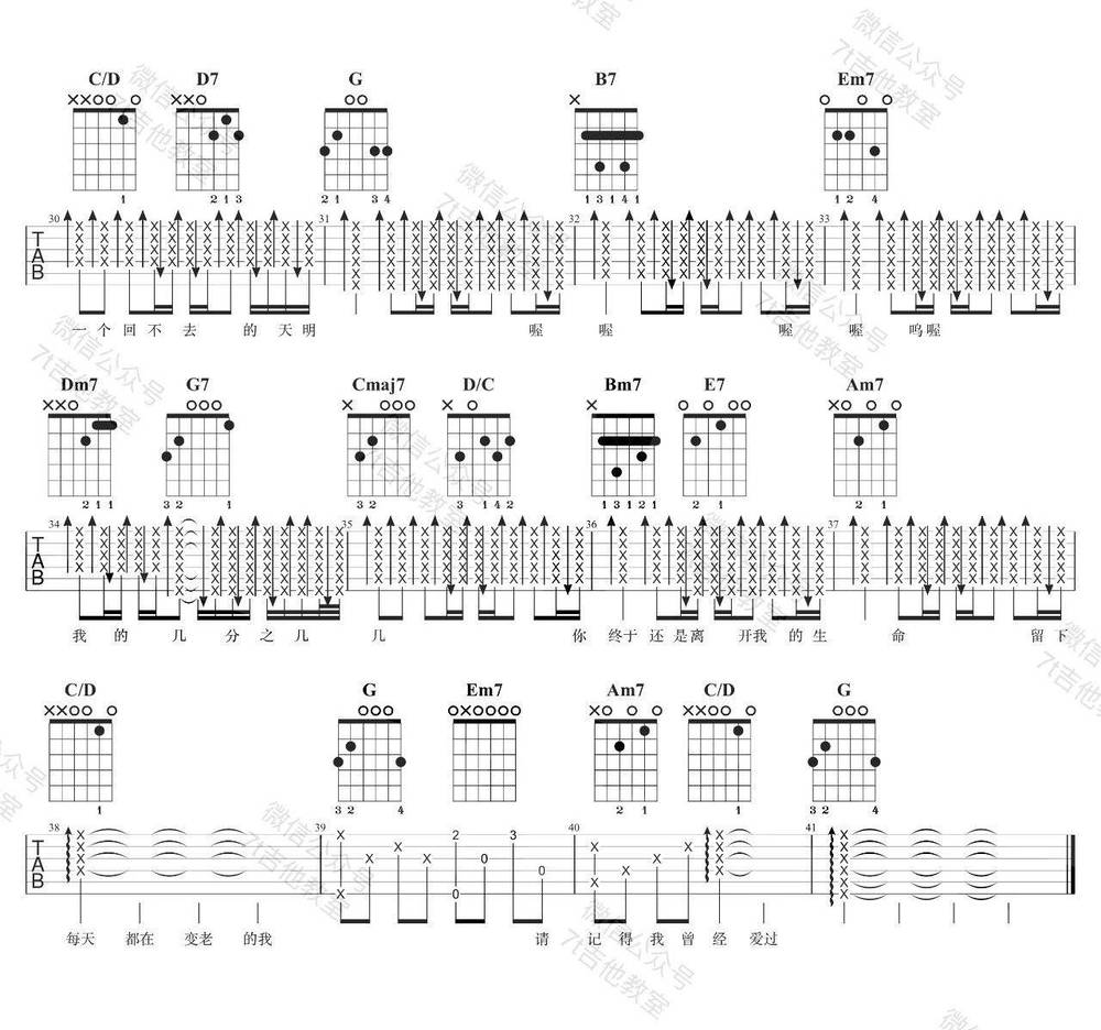 几分之几吉他谱_G调版 