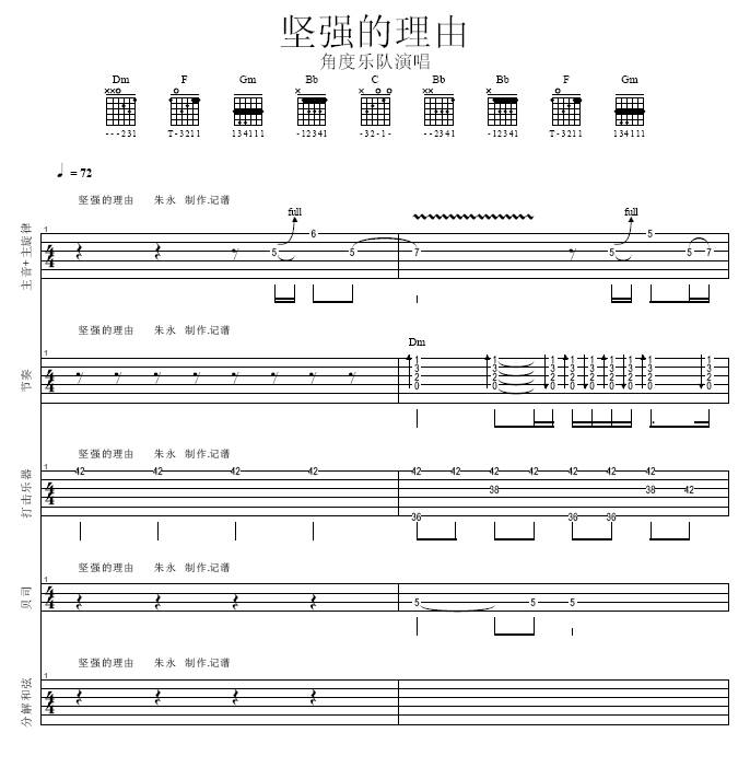 坚强的理由吉他谱 