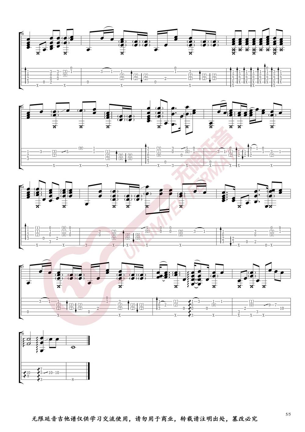 One Call Away吉他谱_指弹版 