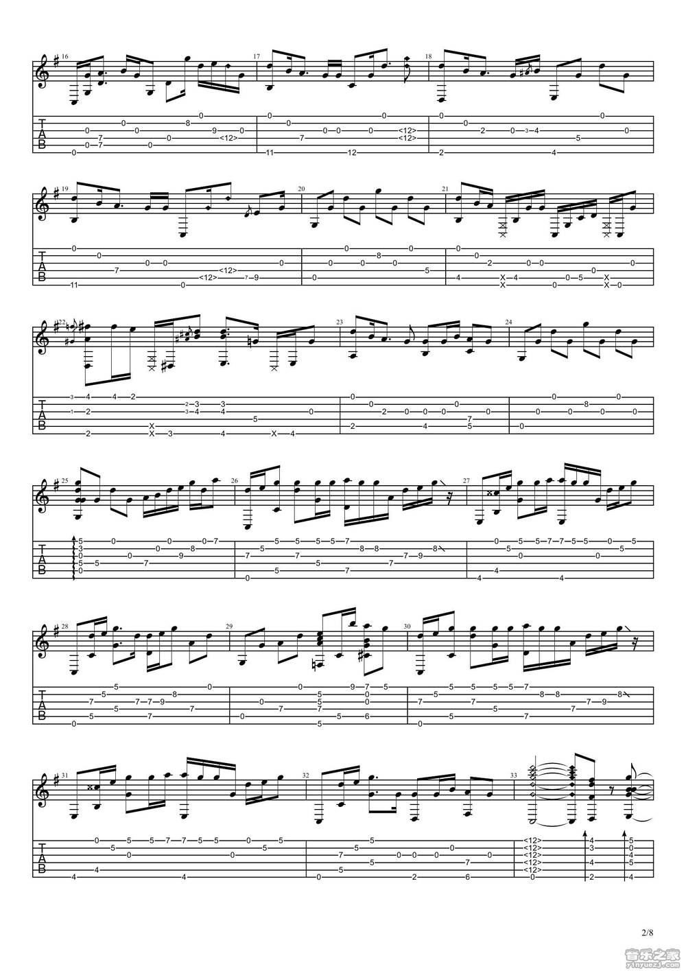 没什么大不了吉他谱_指弹版