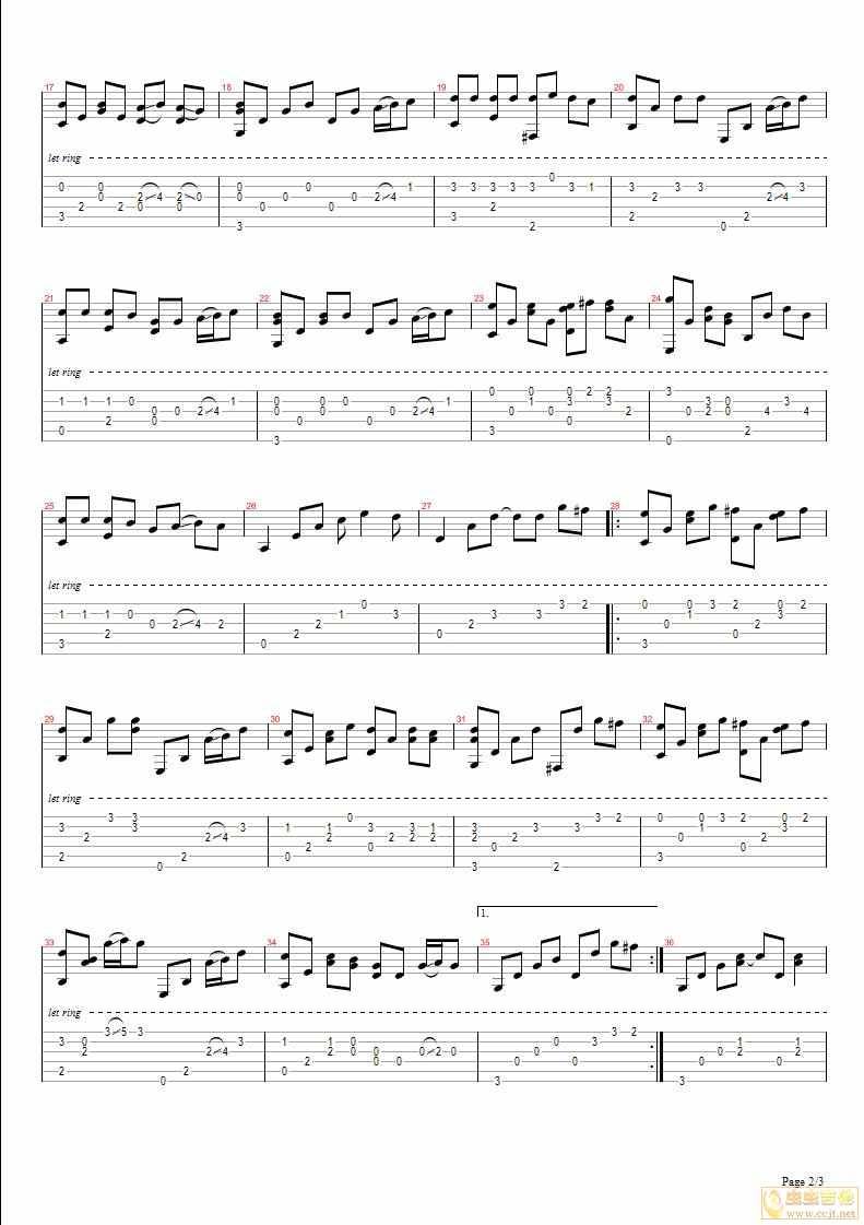 甜甜的（完美独奏版）吉他谱 