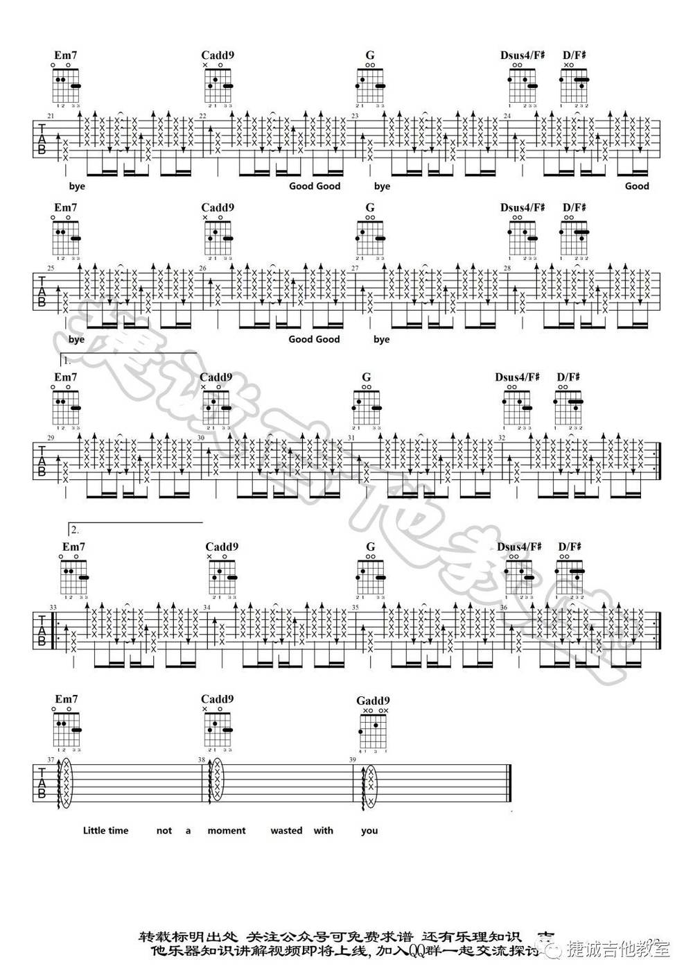 Good Goodbye吉他谱 