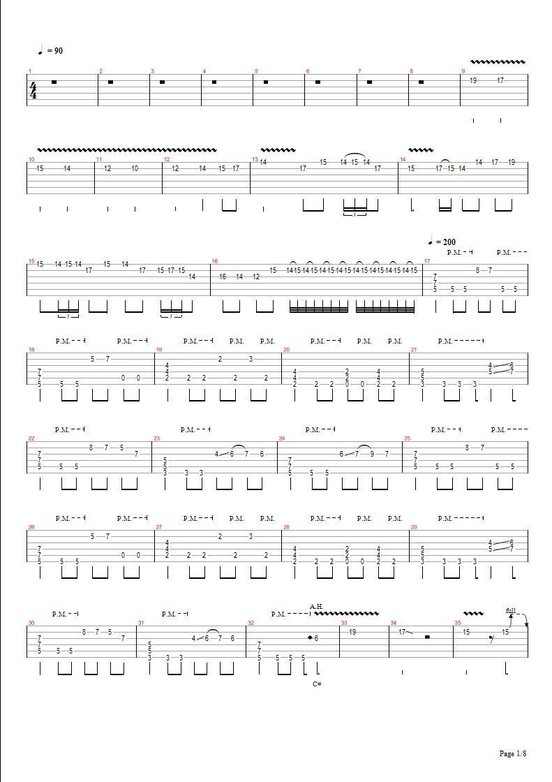 卡农摇滚版 Jerryc吉他谱