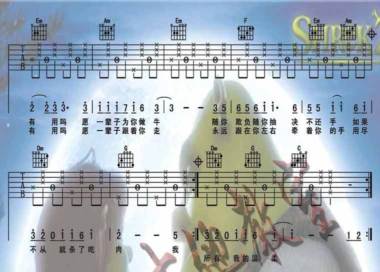 我很丑温柔还有用吗吉他谱 
