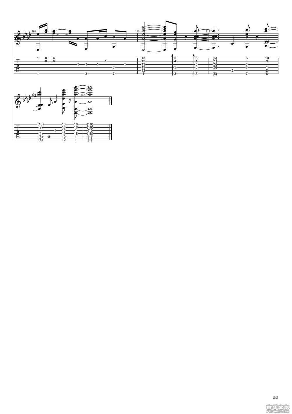 没什么大不了吉他谱_指弹版 