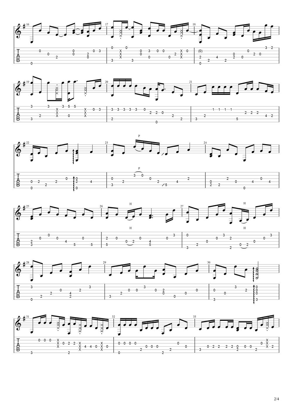 多想在平庸的生活拥抱你吉他谱_指弹版