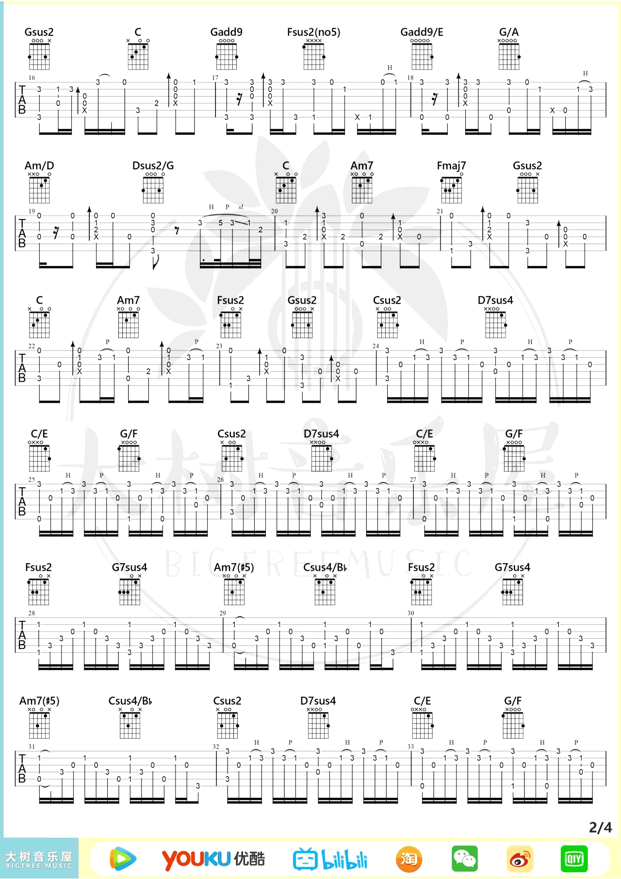 久石让《Summer》指弹吉他谱 独奏教学2