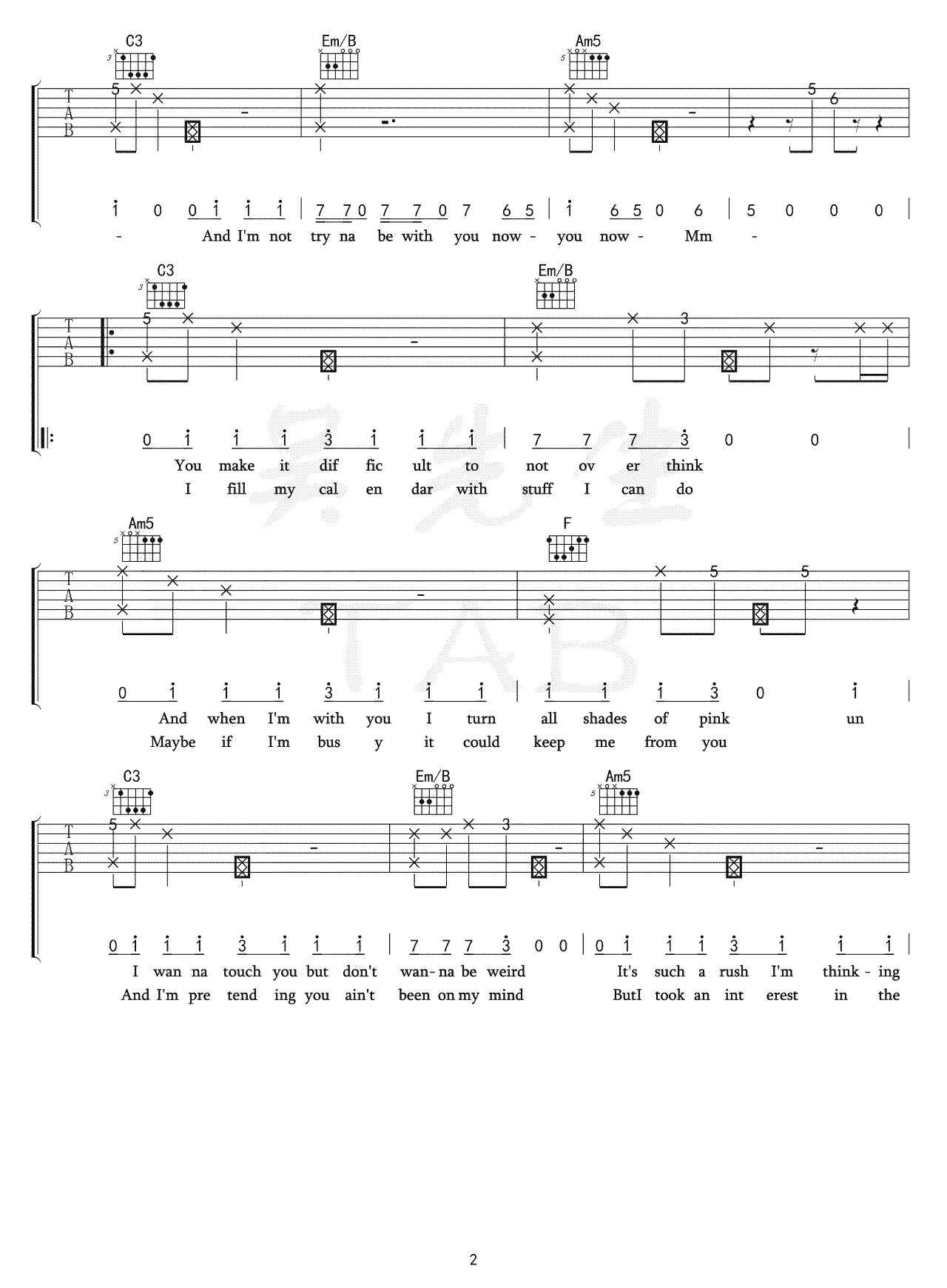 Tessa Violet《Crush》吉他谱2