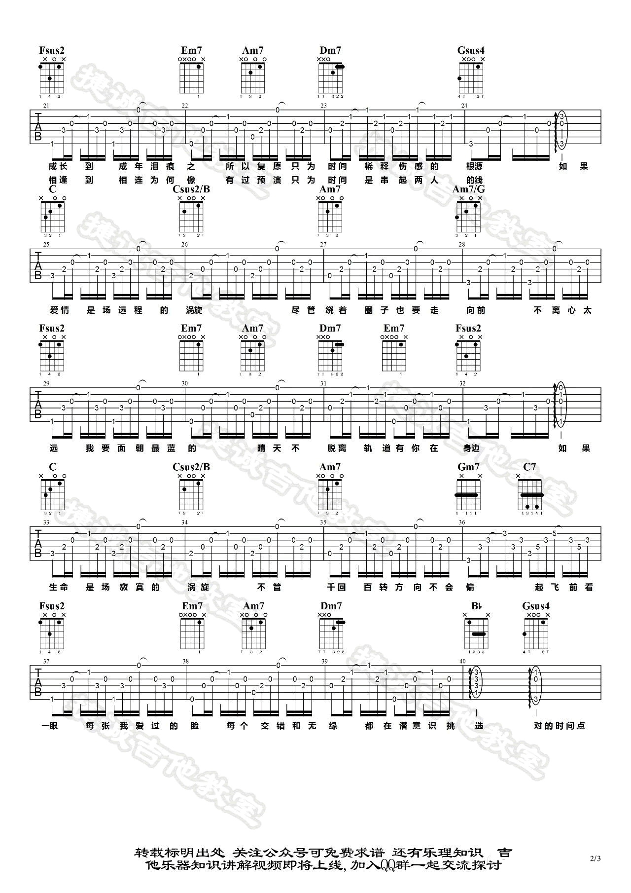 林俊杰《对的时间点》吉他谱-2