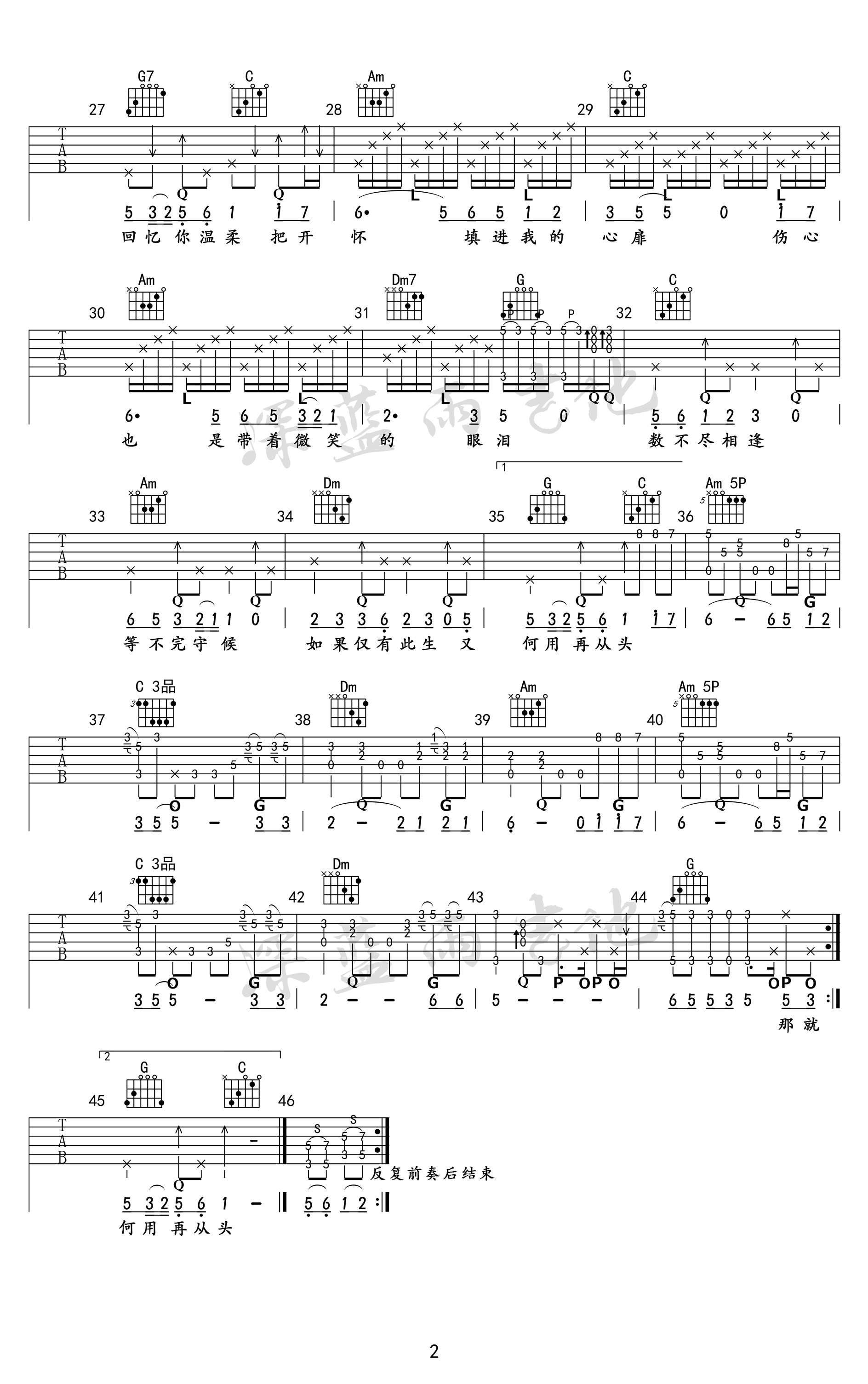 伍佰《突然的自我》吉他谱-2