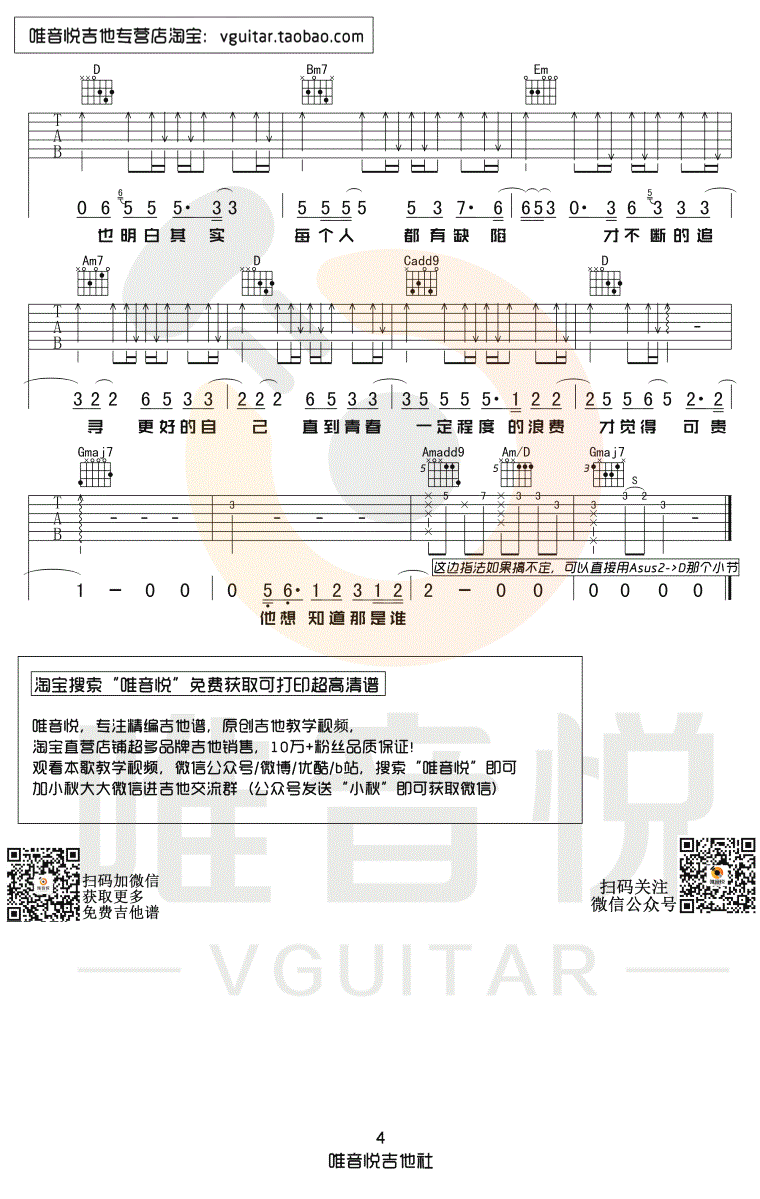 HUSH！第三人称吉他谱-4