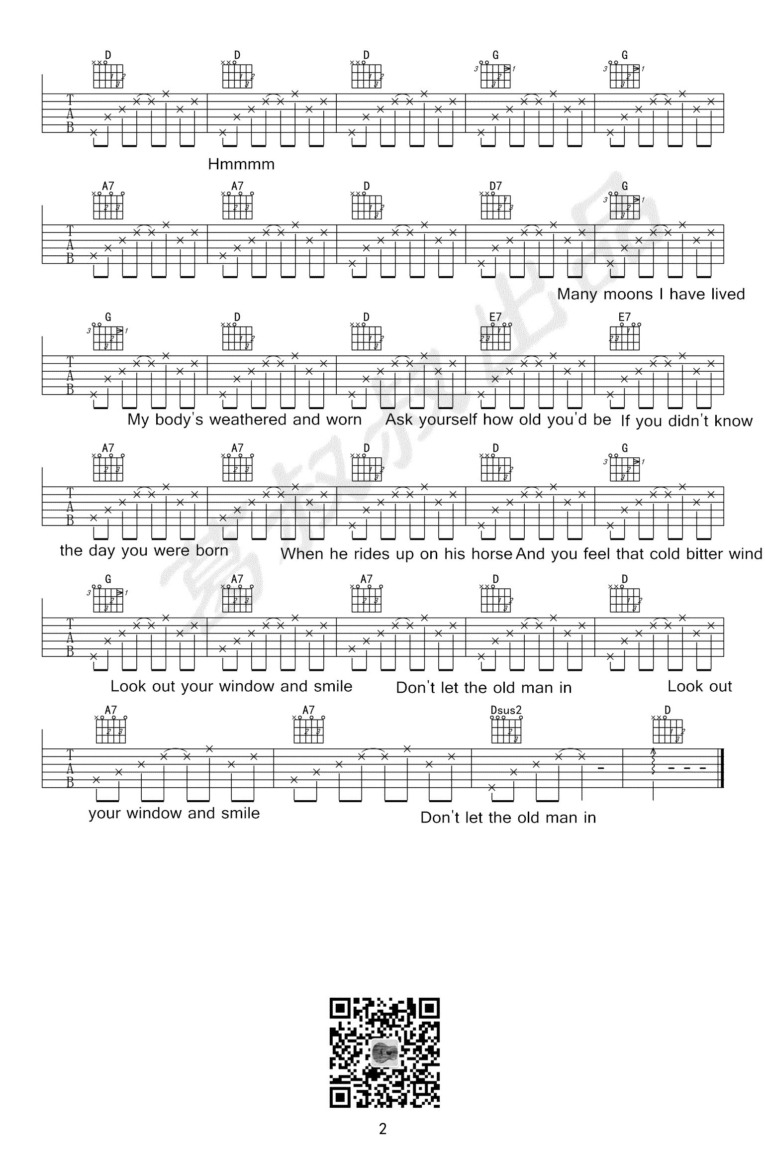 Don't Let the Old Man In吉他谱 Toby Keith-2