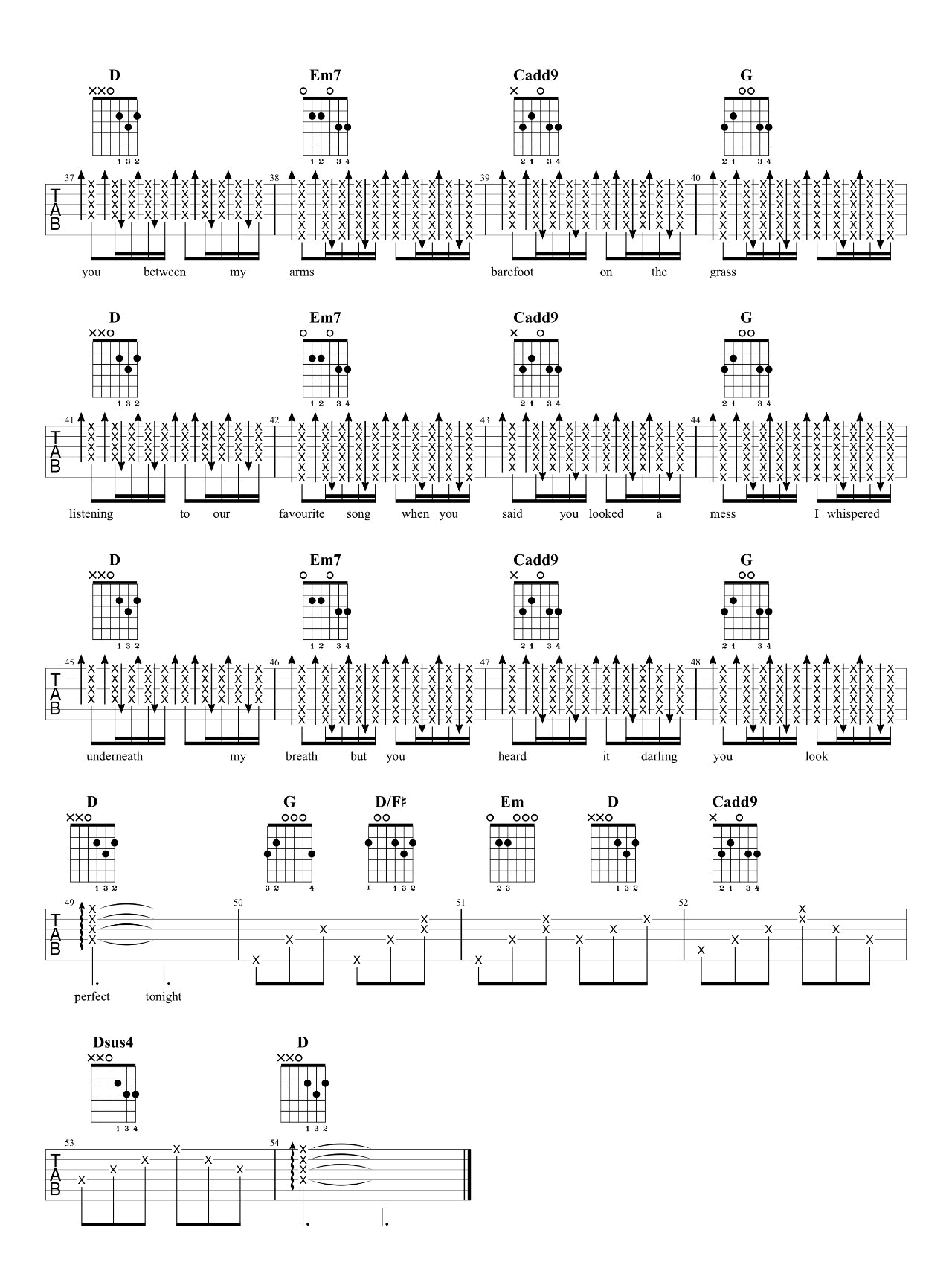 Ed Sheeran《Perfect》吉他谱