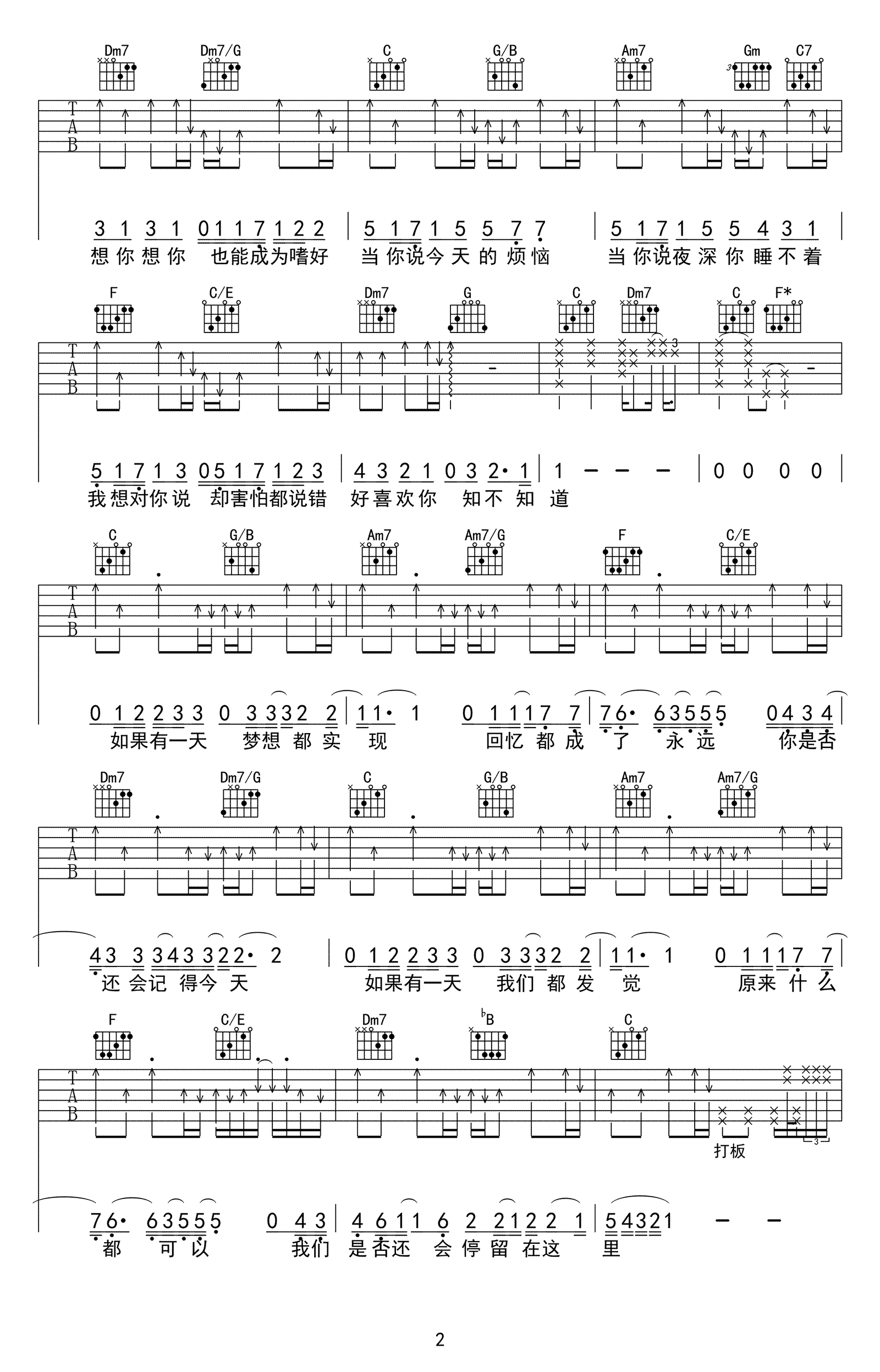 林俊杰-当你吉他谱2