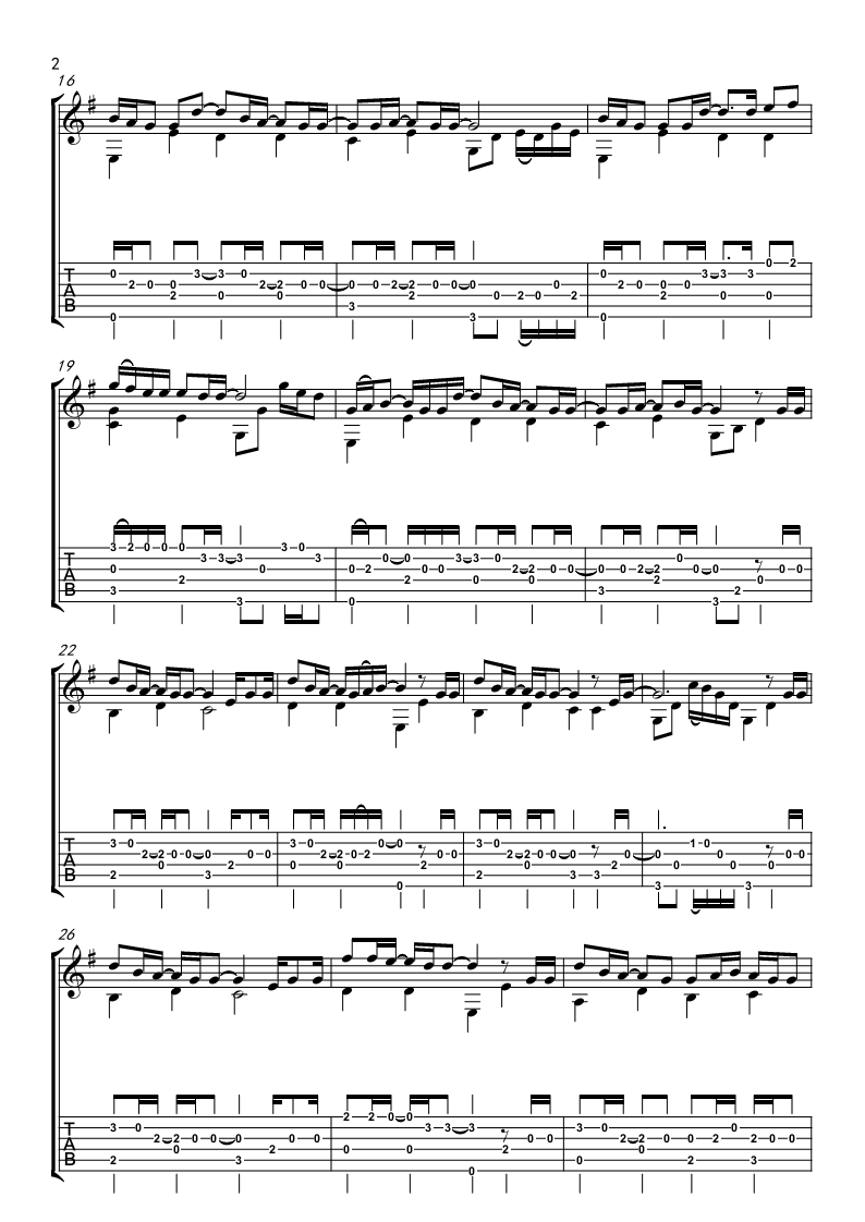 别来无恙吉他谱 你的名字指弹谱