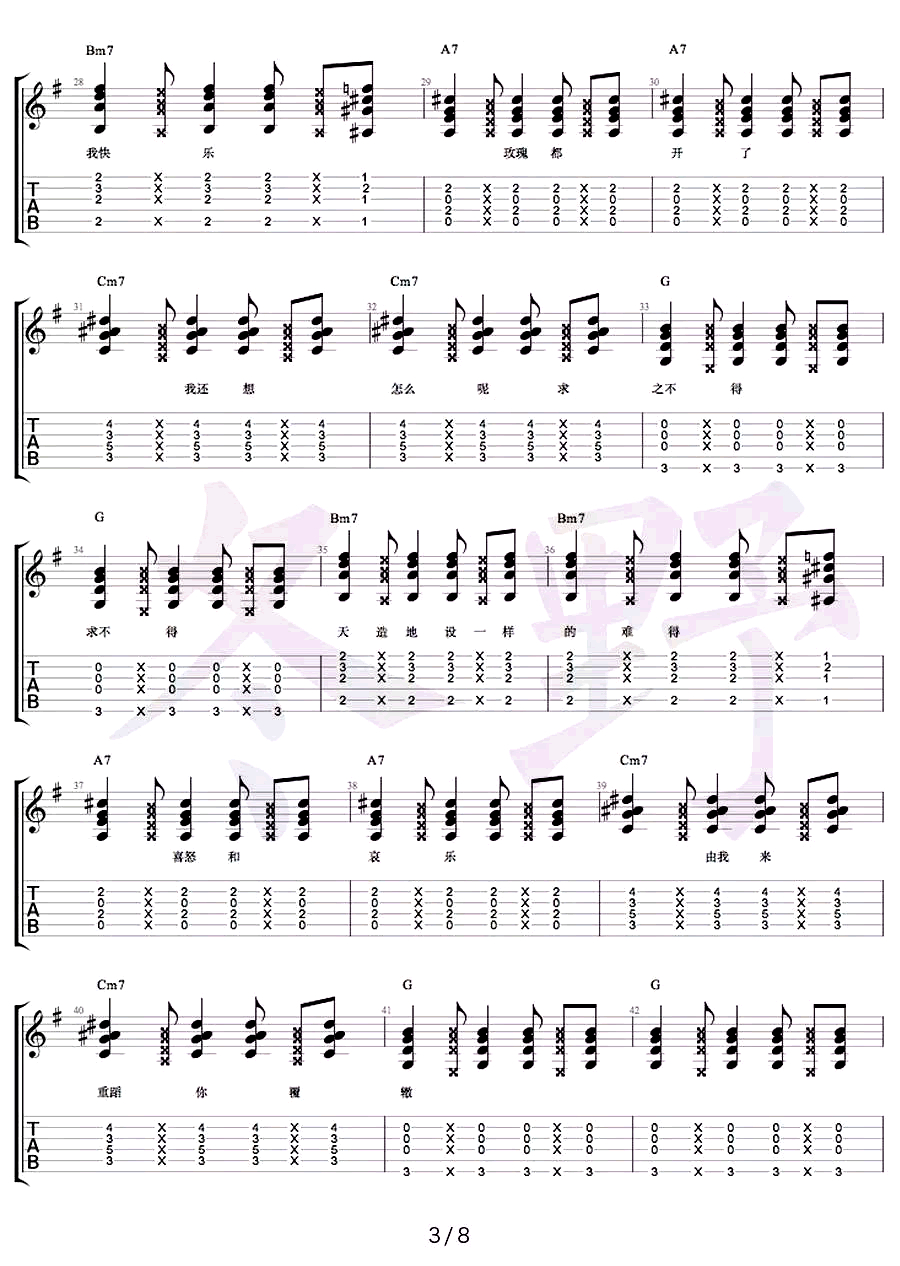 你快乐所以我快乐吉他谱-3