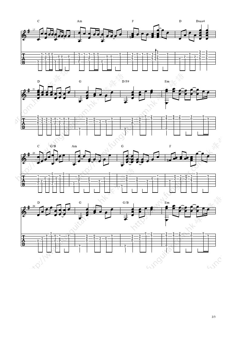 幼稚完独奏谱 《雷霆扫毒》指弹吉他谱